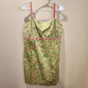 Amanda Smith Cotton Floral Strappy Fitted dress size  16